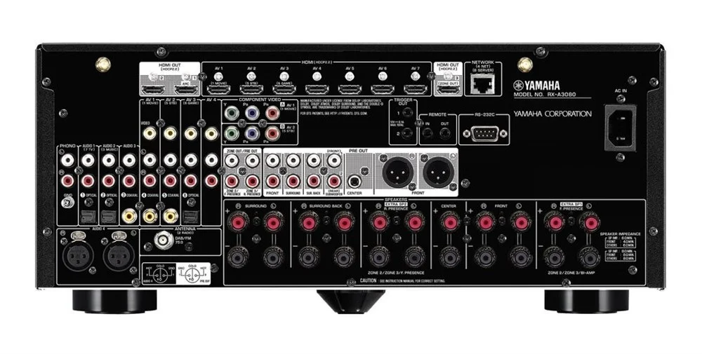 Yamaha Rx-A3080 A/V Receiver, 4K Ultra Hd, 9.2 kanal 230Ws Per kanal